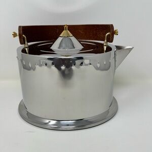 Vintage Bodum c.jorgesnTeapot 1986 stainless steel wood handle no Gem preowned